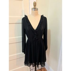 Express NWT Black Chiffon Fit & Flare Dress